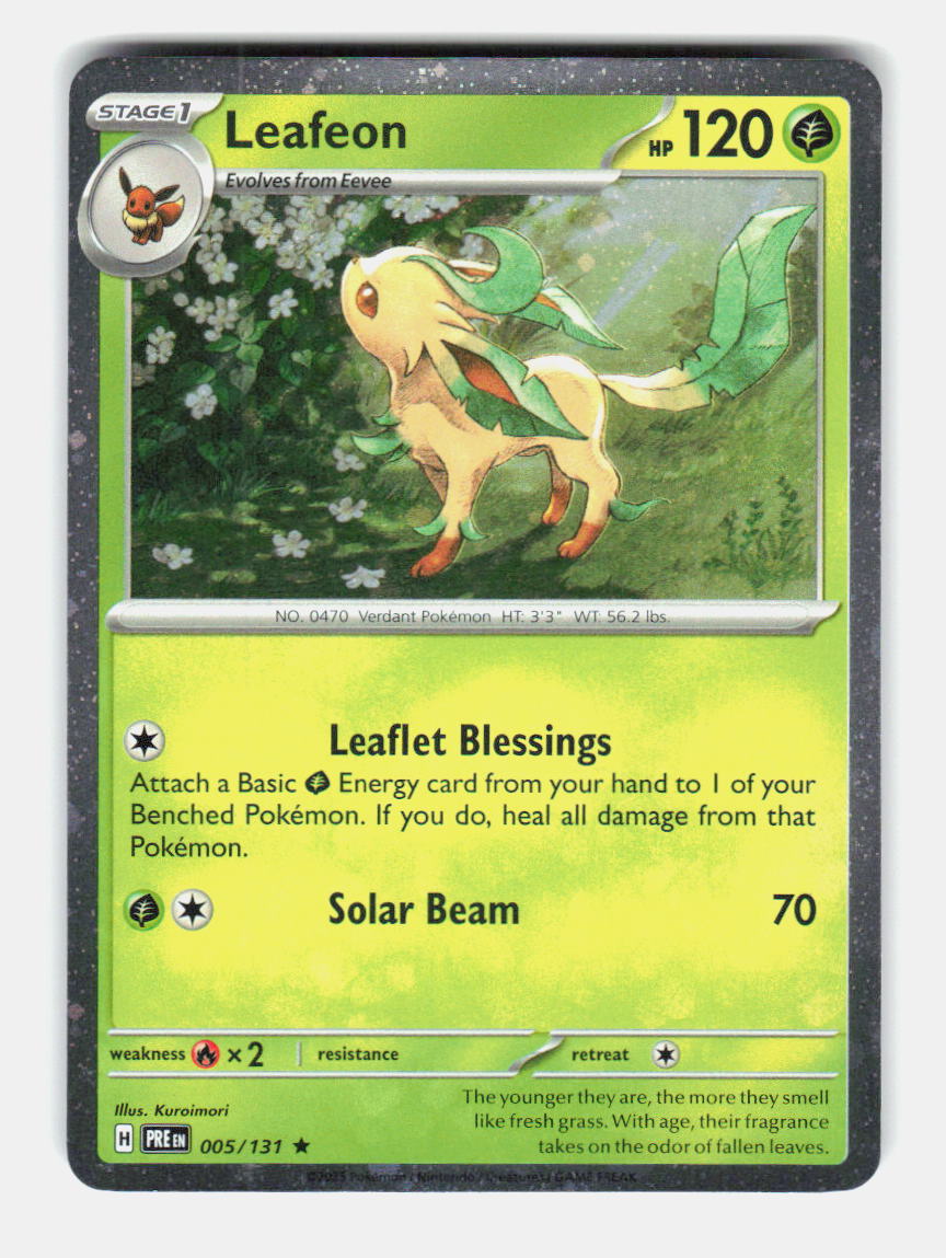 Leafeon 005/131 Holo Rare Prismatic Evolutions Pokemon Near Mint