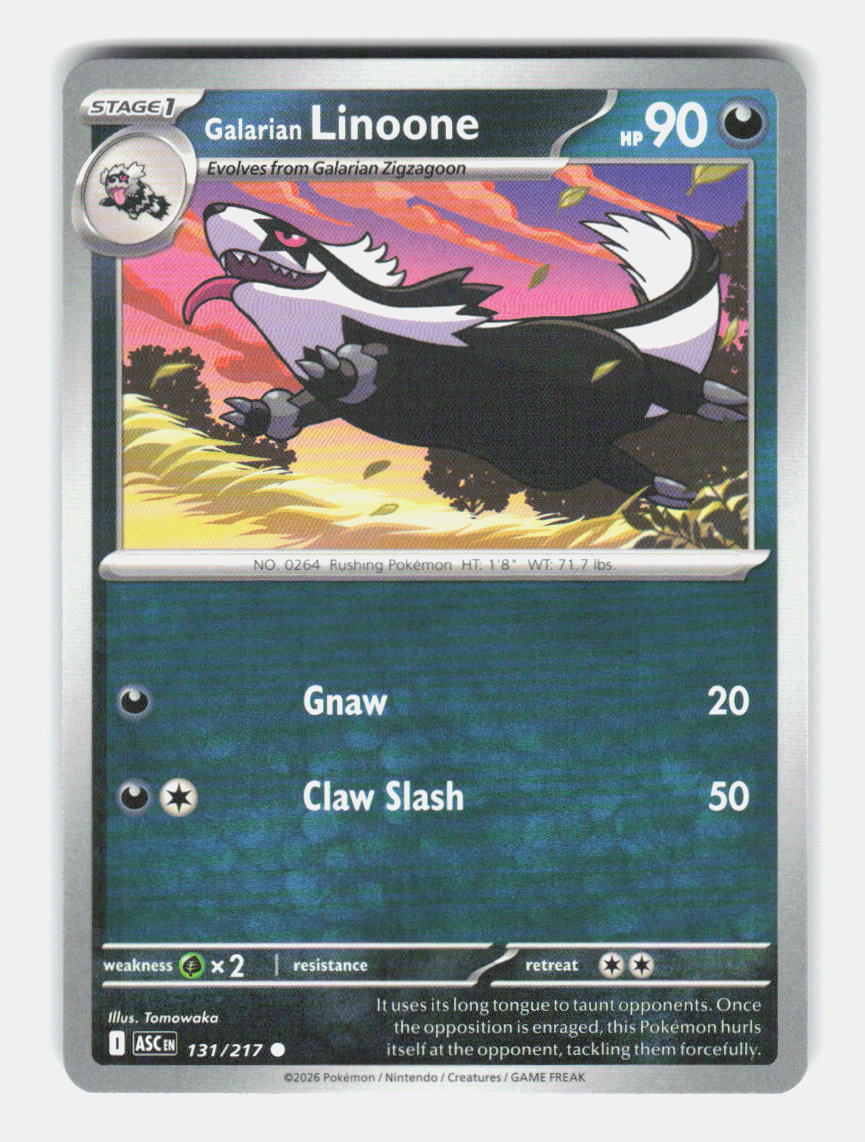 Galarian Linoone 131/217 Common Ascended Heroes Pokemon Near Mint