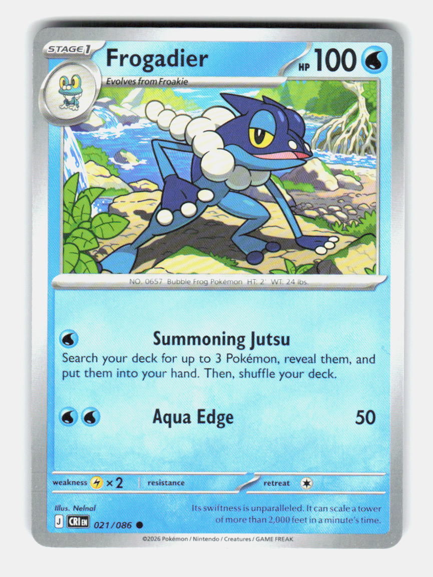 Frogadier 021/086 Common Chaos Rising Pokemon Near Mint