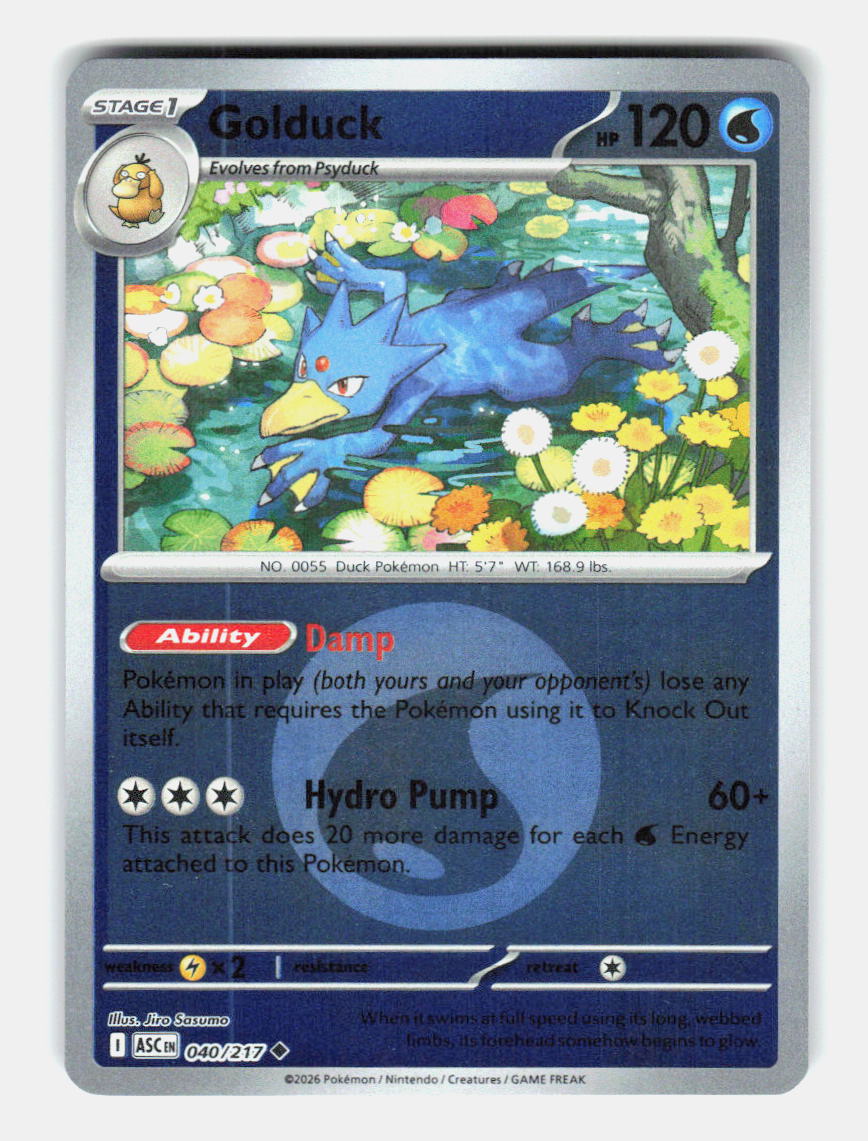 Golduck (Energy Symbol Pattern) 040/217 Ascended Heroes Pokemon Reverse Holo NM