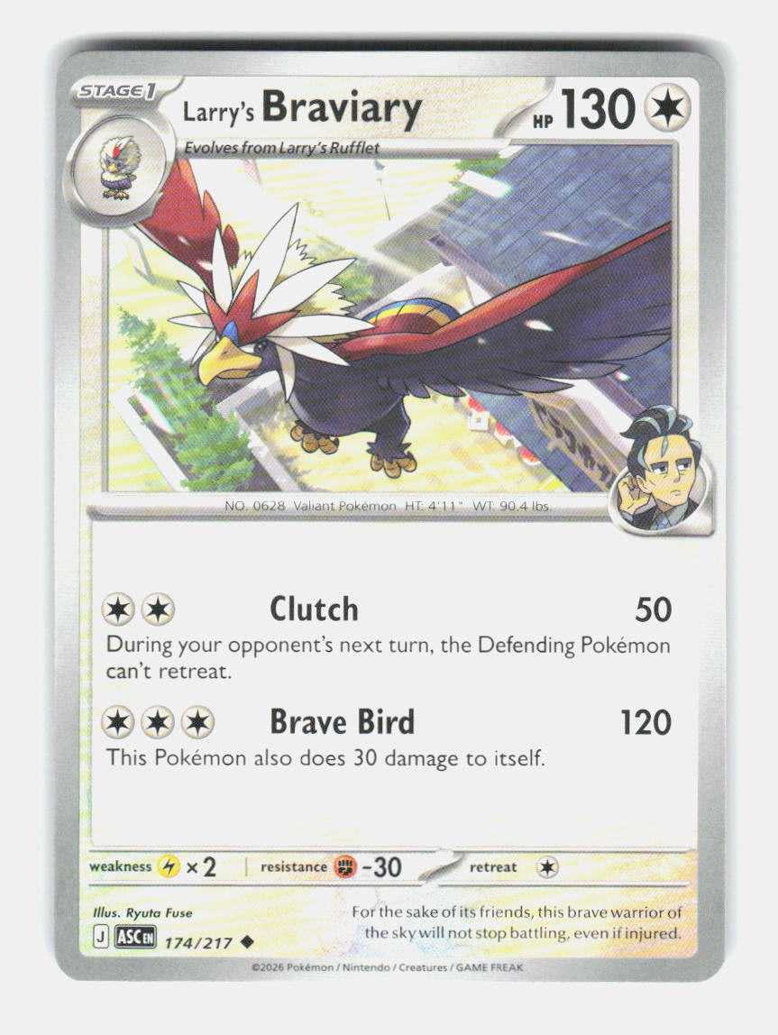 Larry's Braviary 174/217 Uncommon Ascended Heroes Pokemon Near Mint