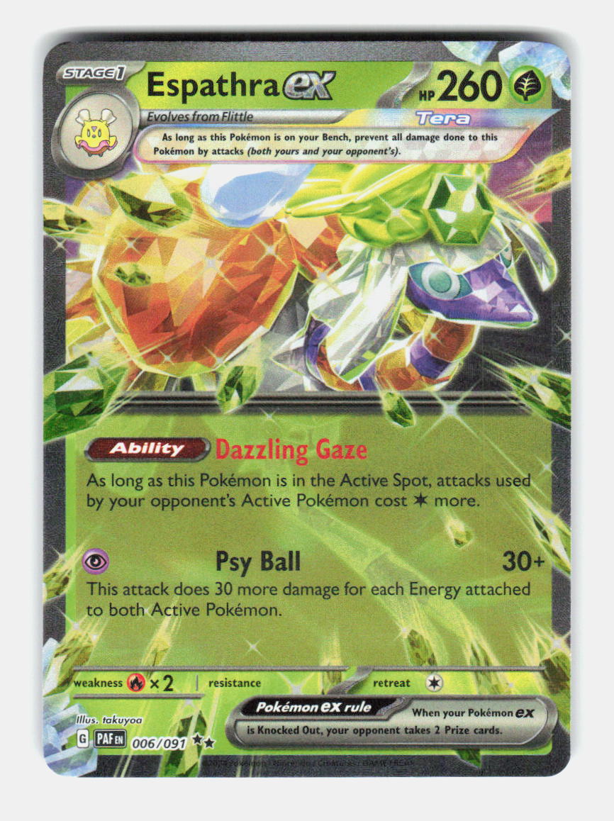 Espathra ex 006/091 Double Rare Paldean Fates Pokemon Holo Near Mint
