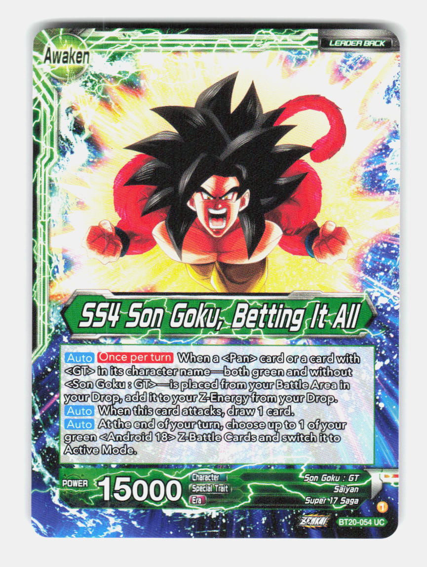 Son Goku SS4 Betting It All BT20-054 Power Absorbed Pre-Release Cards NM