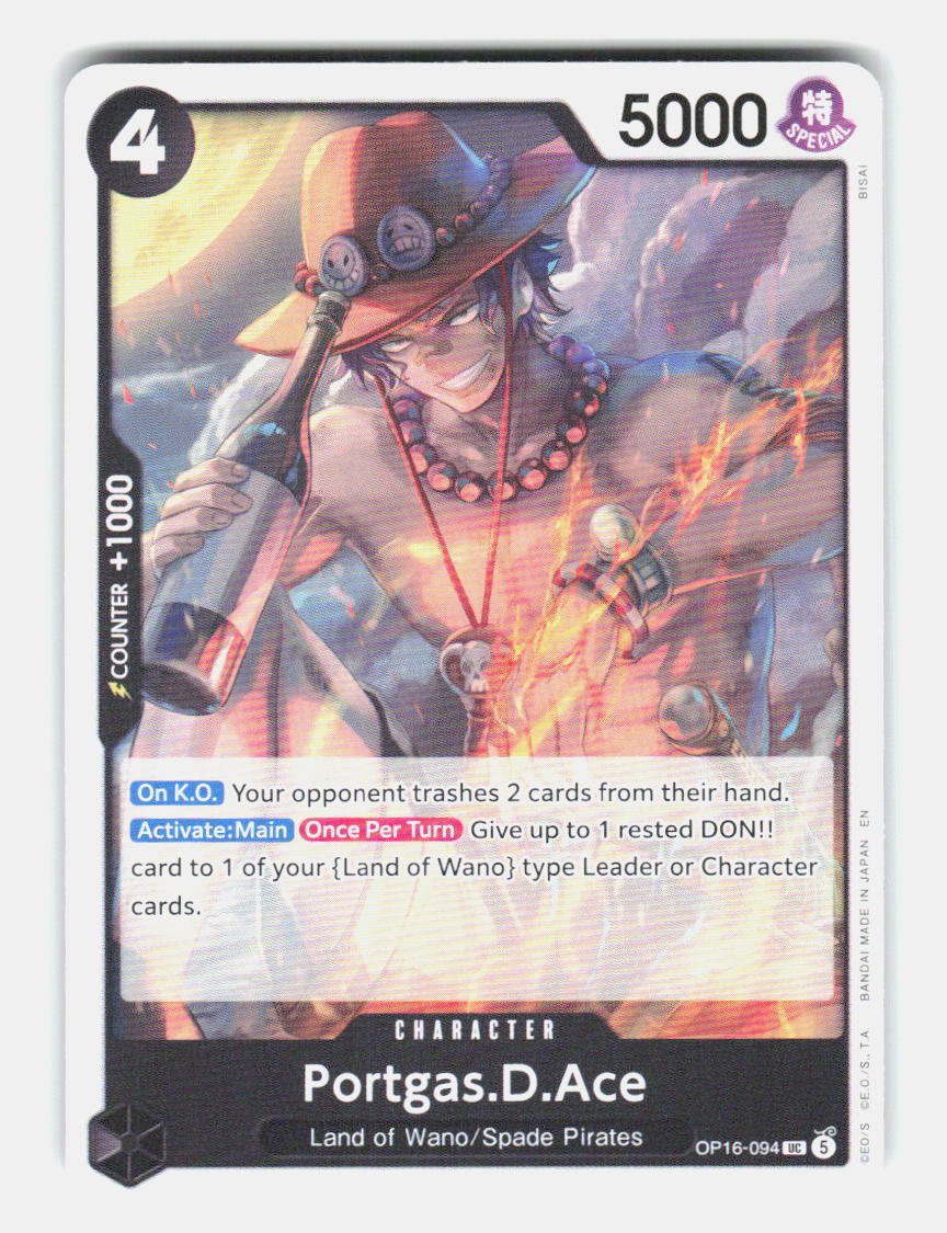 Portgas.D.Ace (094) OP16-094 Uncommon The Time of Battle One Piece Near Mint