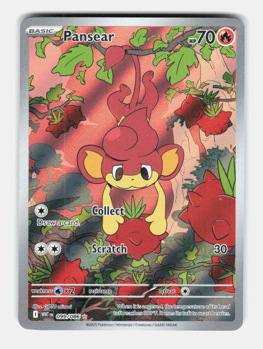 Pansear 099/086 Illustration Rare White Flare Pokemon Holo Near Mint