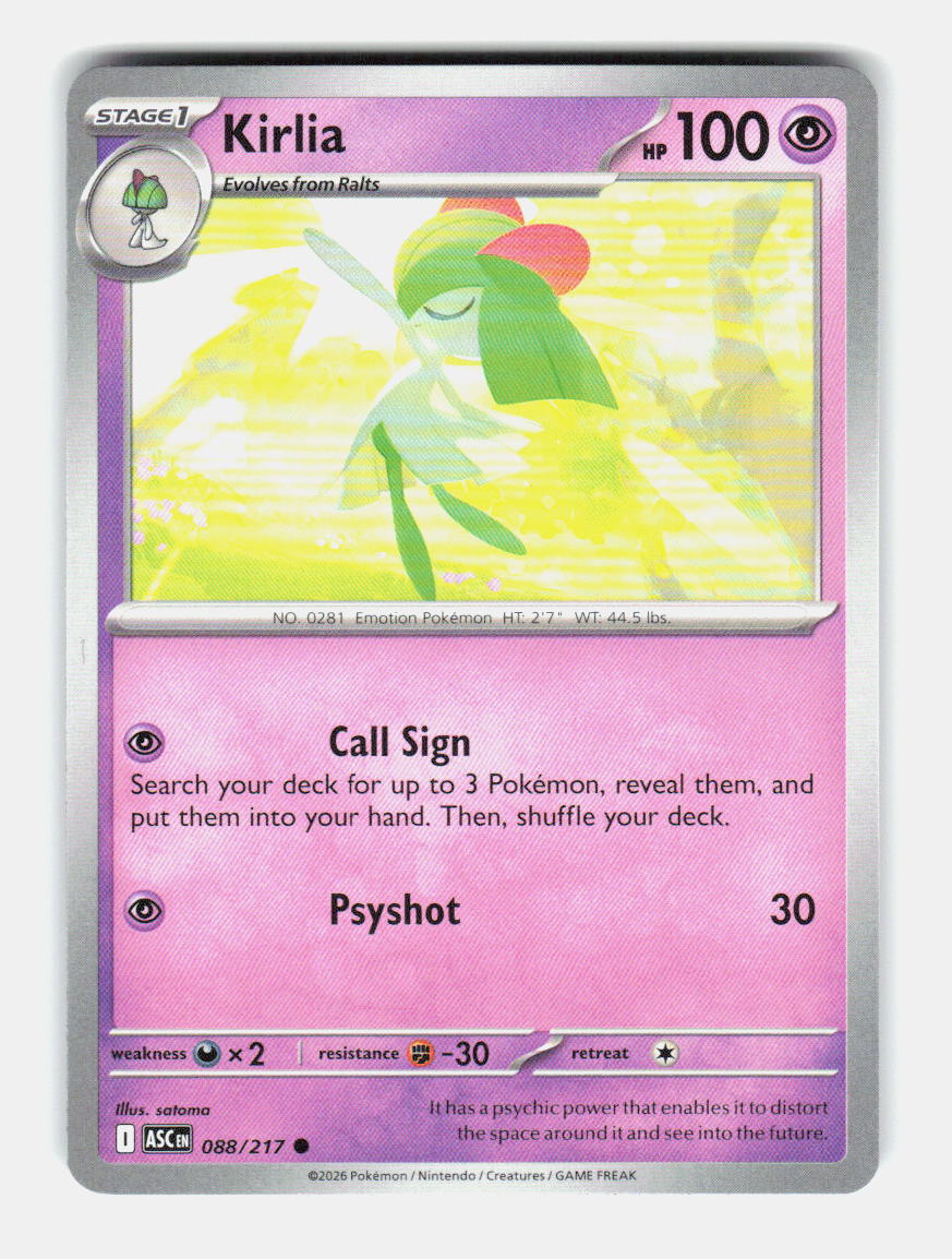 Kirlia 088/217 Common Ascended Heroes Pokemon Near Mint