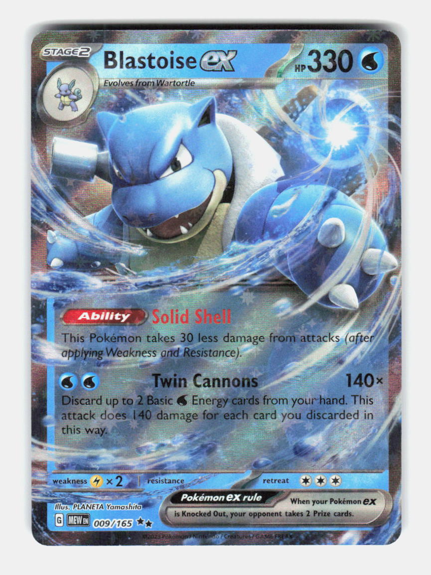 Blastoise ex 009/165 Double Rare 151 Pokemon Holo Near Mint
