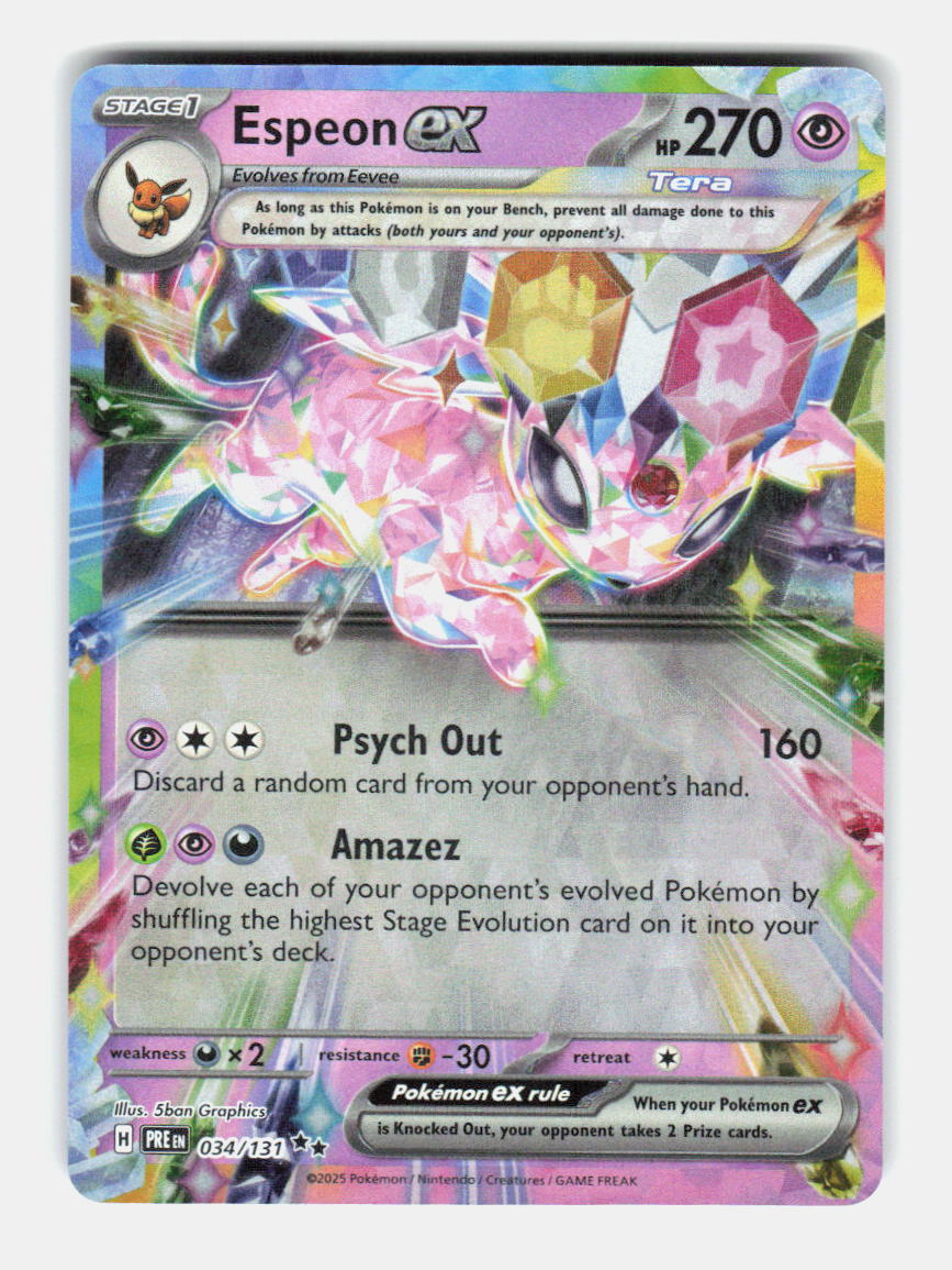 Espeon ex 034/131 Holo Double Rare Prismatic Evolutions Pokemon Near Mint