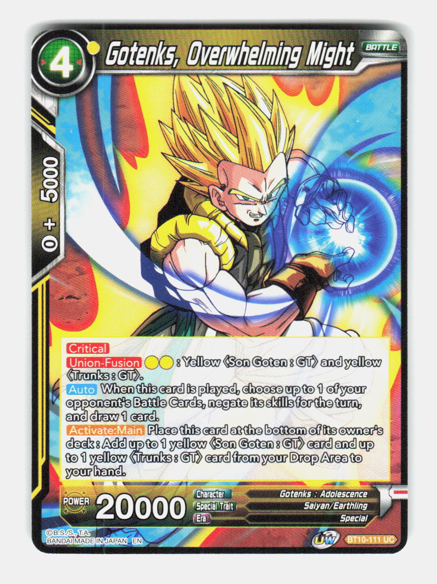 Gotenks, Overwhelming Might BT10-111 Rise of the Unison Warrior NM