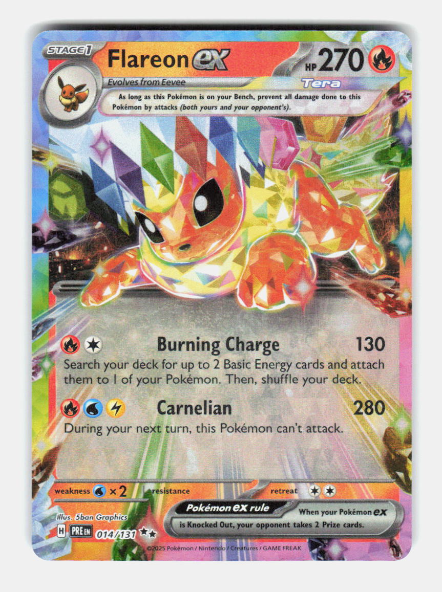 Flareon ex 014/131 Holo Double Rare Prismatic Evolutions Pokemon Near Mint
