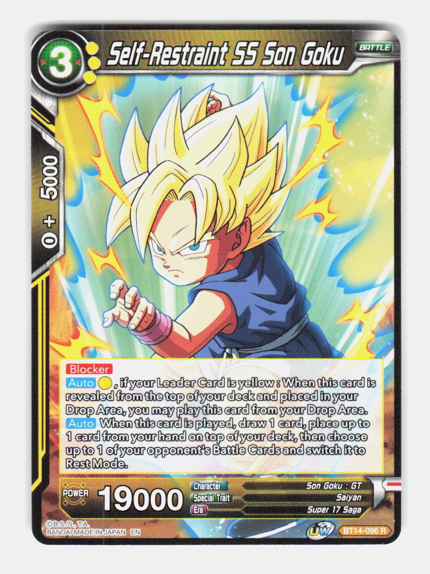 Self-Restraint SS Son Goku BT14-096 Rare Cross Spirits Dragon Ball Super NM