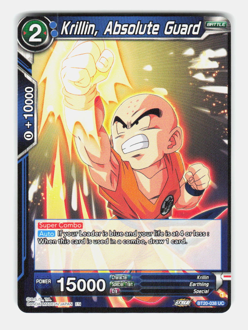Krillin, Absolute Guard BT20-038 Uncommon Power Absorbed Dragon Ball Super NM