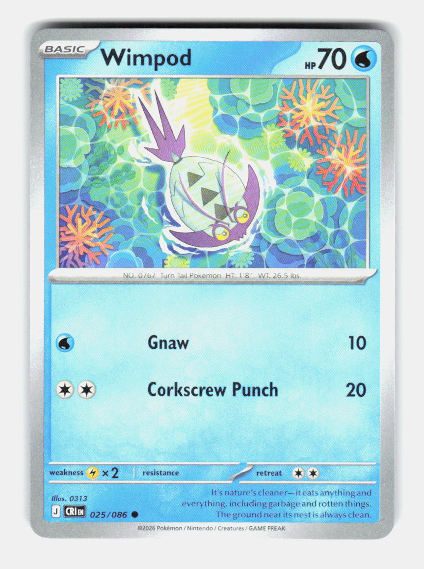 Wimpod 025/086 Common Chaos Rising Pokemon Near Mint
