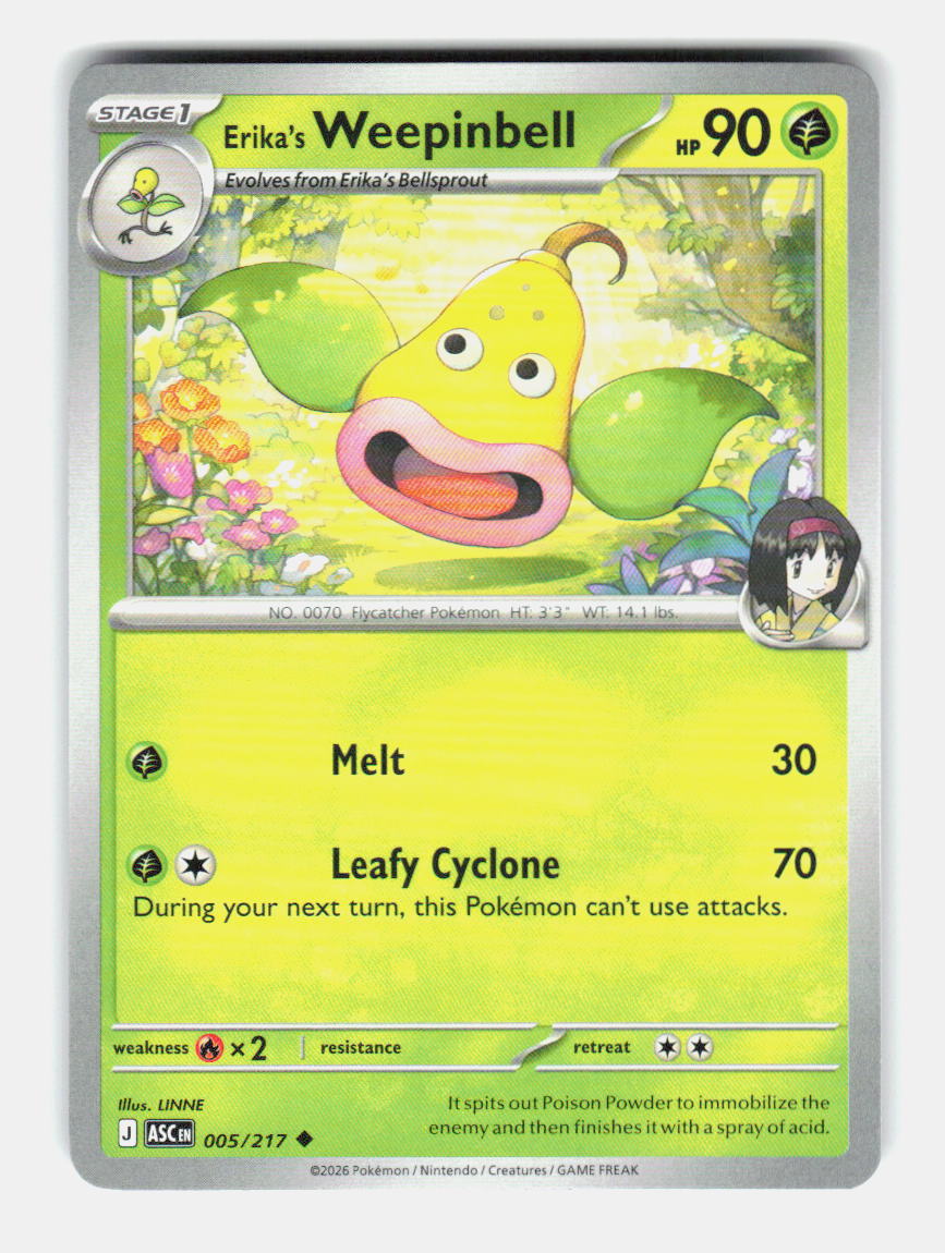 Erika's Weepinbell 005/217 Uncommon Ascended Heroes Pokemon Near Mint
