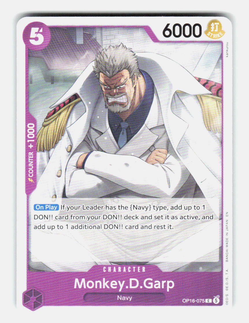 Monkey.D.Garp OP16-075 Common The Time of Battle One Piece Near Mint