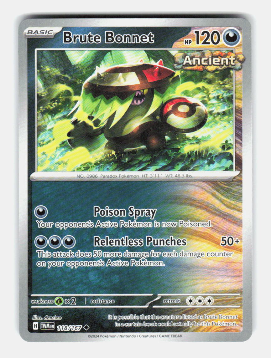 Brute Bonnet 118/167 Uncommon Twilight Masquerade Pokemon Near Mint