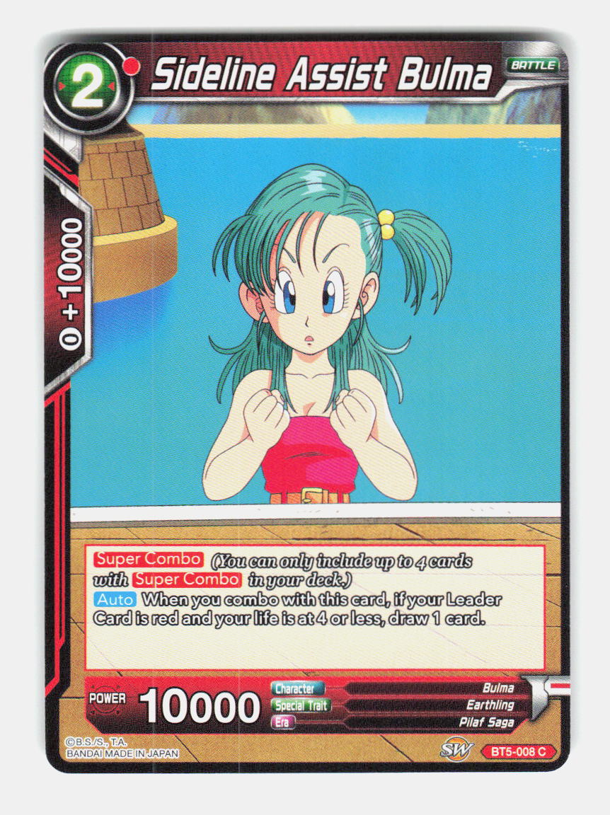Sideline Assist Bulma BT5-008 Common Miraculous Revival Dragon Ball Super NM