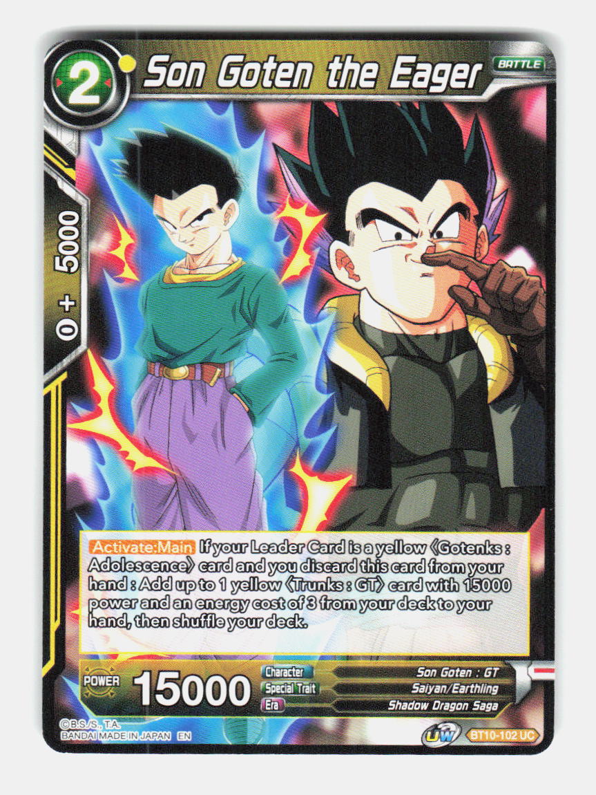 Son Goten the Eager BT10-102 Rise of the Unison Warrior Dragon Ball Super NM