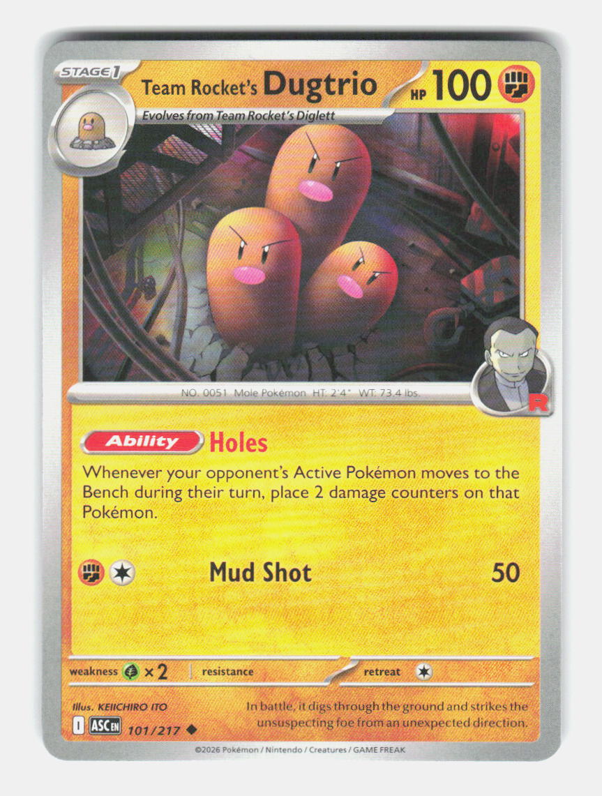 Team Rocket's Dugtrio 101/217 Uncommon Ascended Heroes Pokemon Near Mint