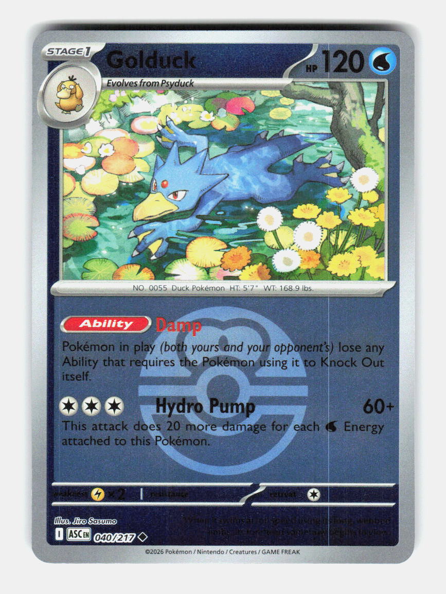 Golduck (Energy Symbol Pattern) 040/217 Ascended Heroes Pokemon Reverse Holo NM