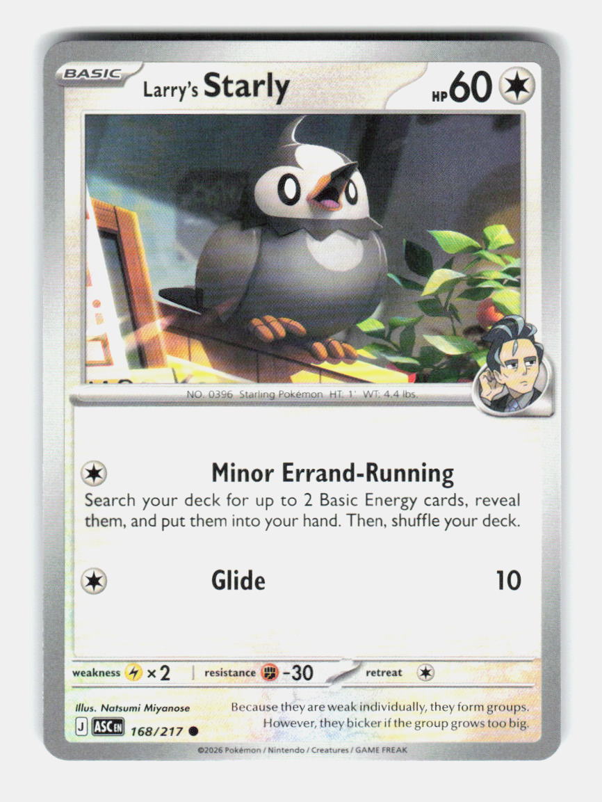 Larry's Starly 168/217 Common Ascended Heroes Pokemon Near Mint