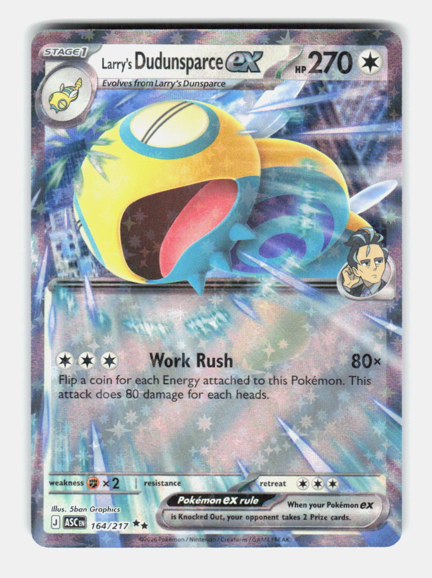 Larry's Dudunsparce ex 164/217 Double Rare Ascended Heroes Pokemon Holo NM