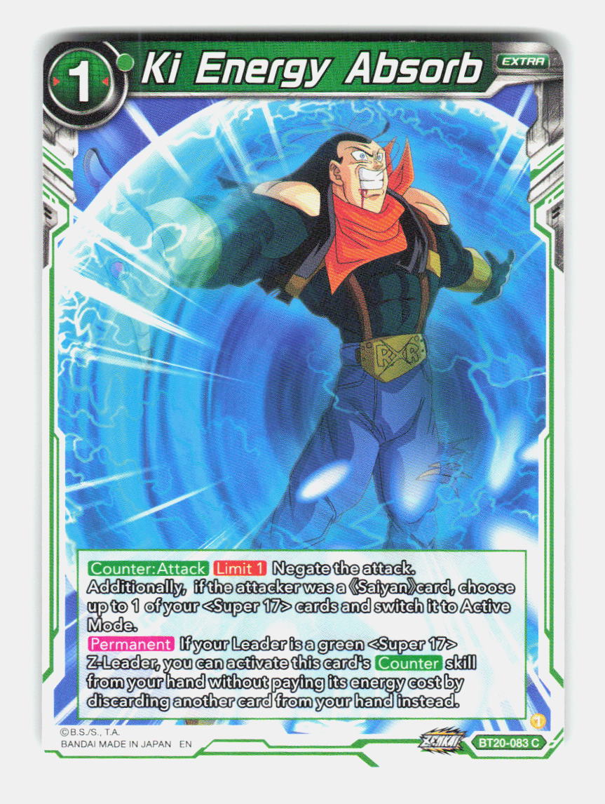 Ki Energy Absorb BT20-083 Common Power Absorbed Dragon Ball Super Near Mint