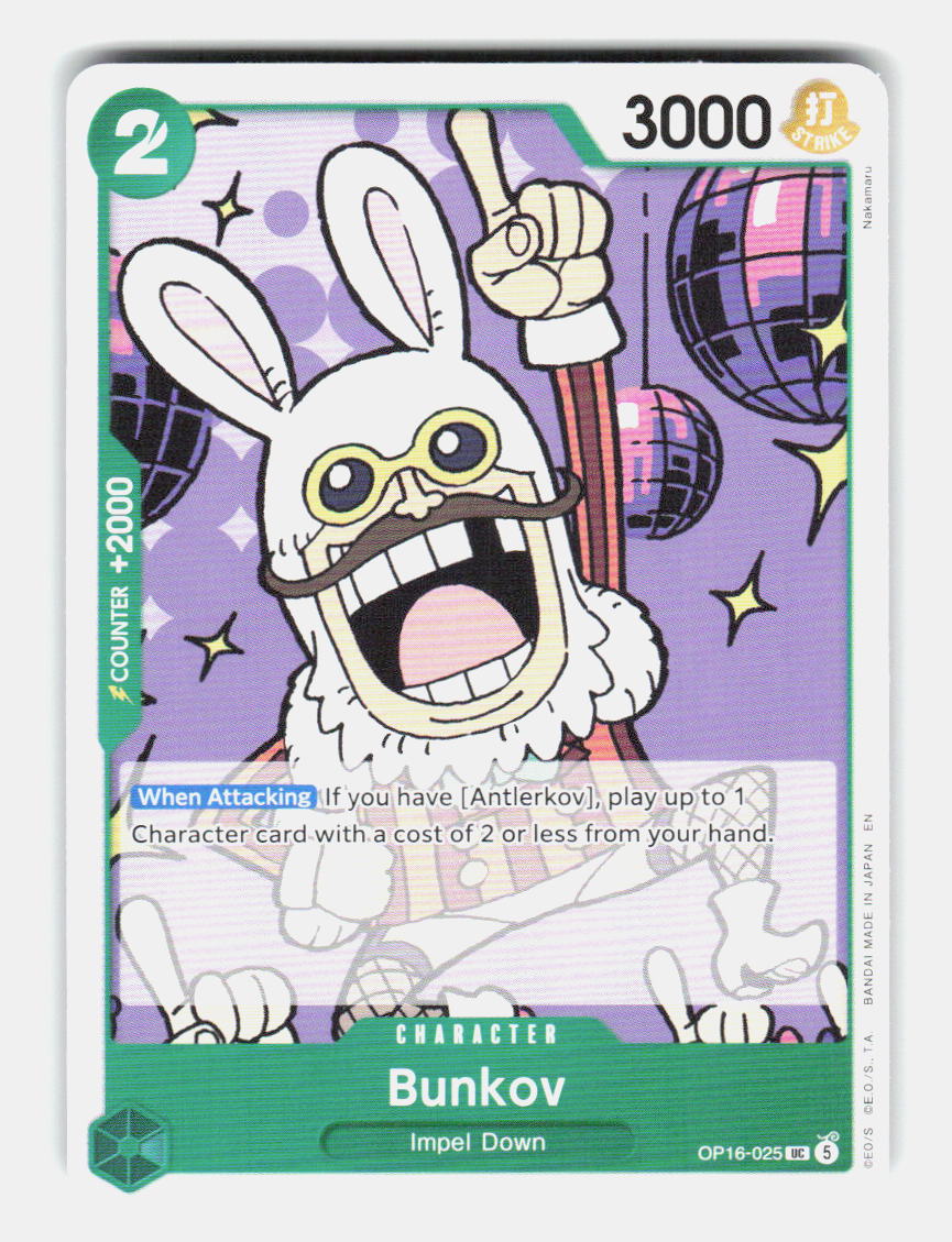 Bunkov OP16-025 Uncommon The Time of Battle One Piece Near Mint