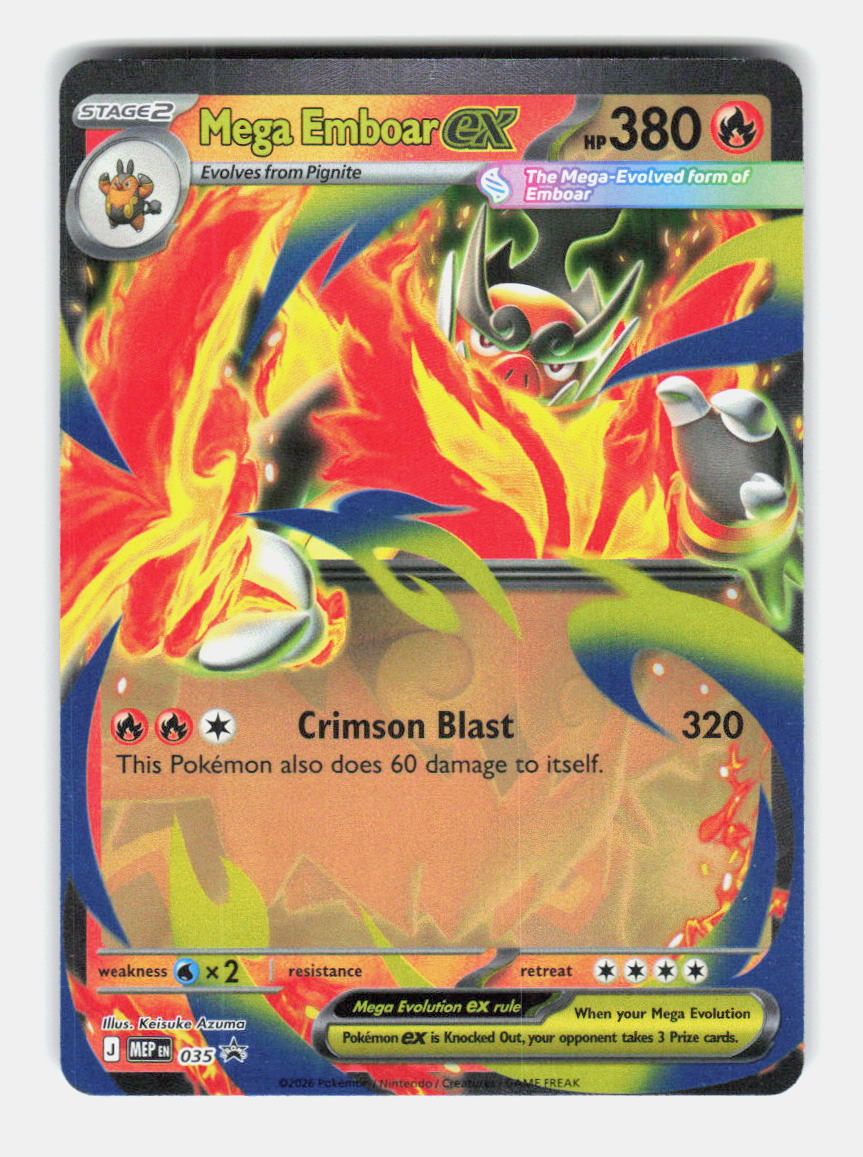 Mega Emboar ex 035 Holo Promo Jumbo Cards Pokemon Near Mint