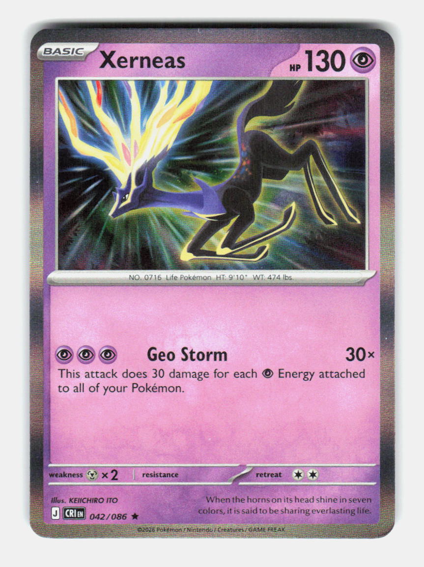 Xerneas 042/086 Rare Chaos Rising Pokemon Holo Near Mint