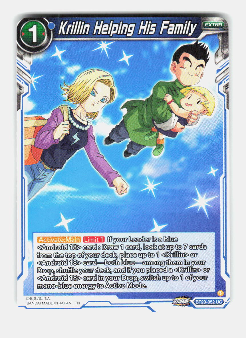 Krillin Helping His Family BT20-052 Uncommon Power Absorbed Dragon Ball Super NM