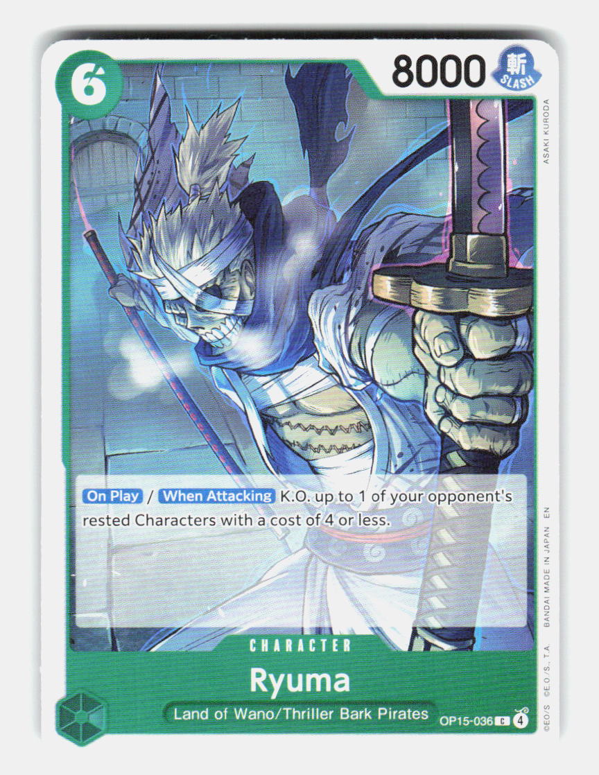 Ryuma OP15-036 Adventure on Kami's Island Release Event Cards One Piece NM