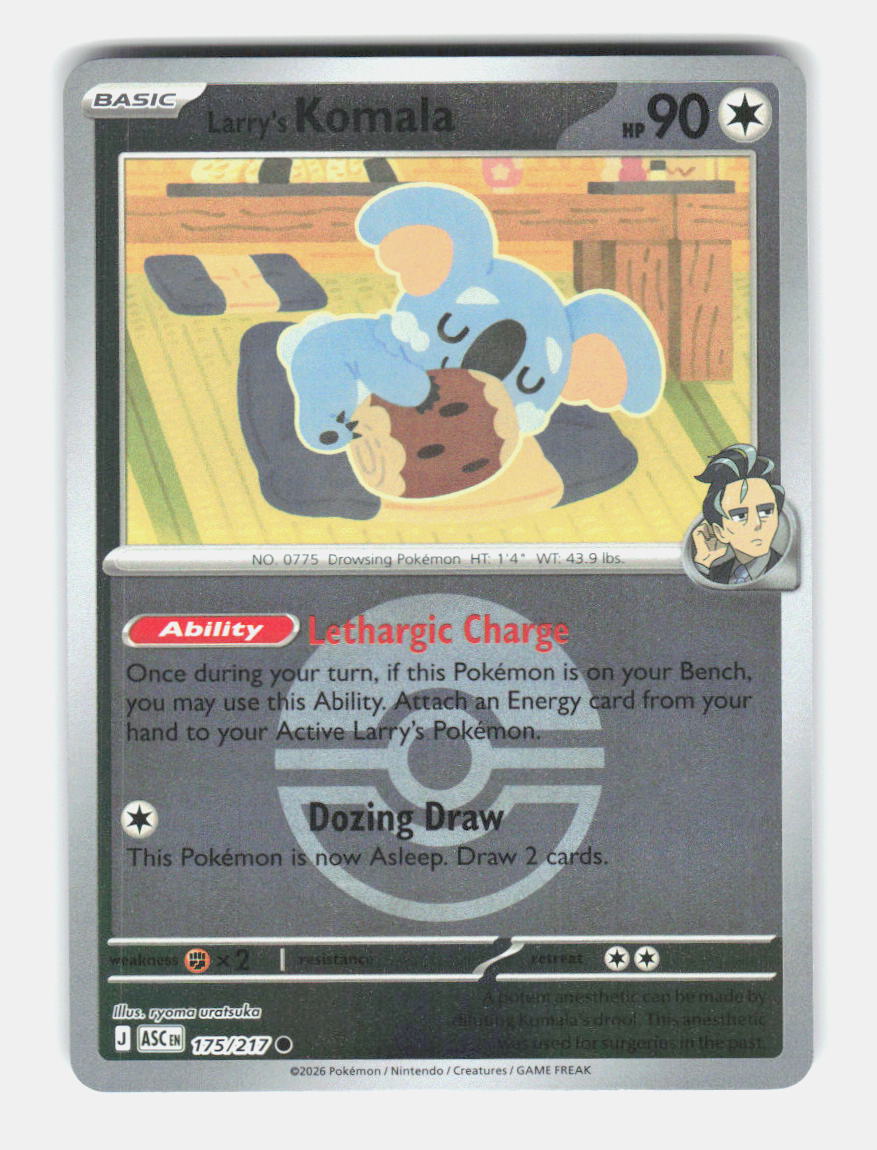 Larry's Komala (Poke Ball) 175/217 Ascended Heroes Pokemon Reverse Holo NM