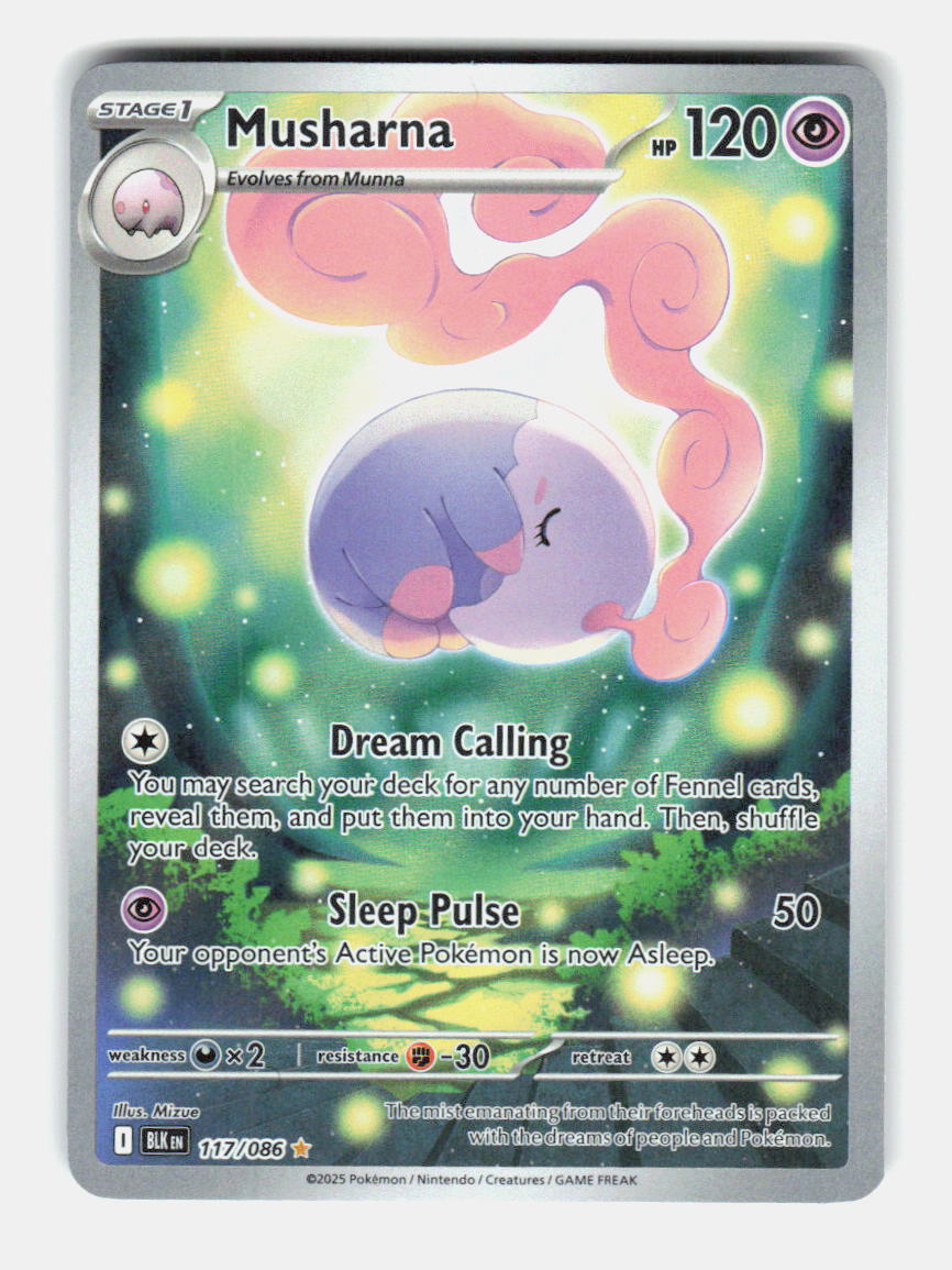 Musharna 117/086 Holo Illustration Rare Black Bolt Pokemon Near Mint