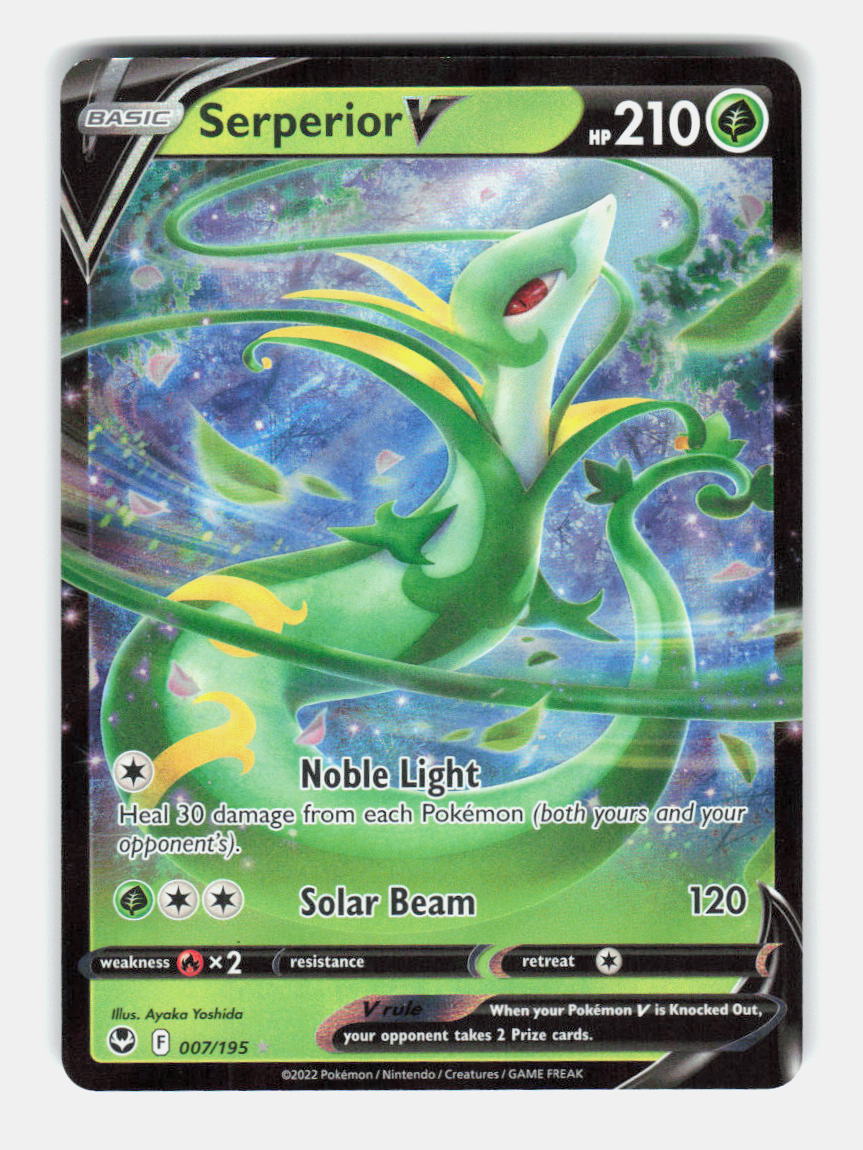 Serperior V 007/195 Holo V Rare Silver Tempest Pokemon Near Mint