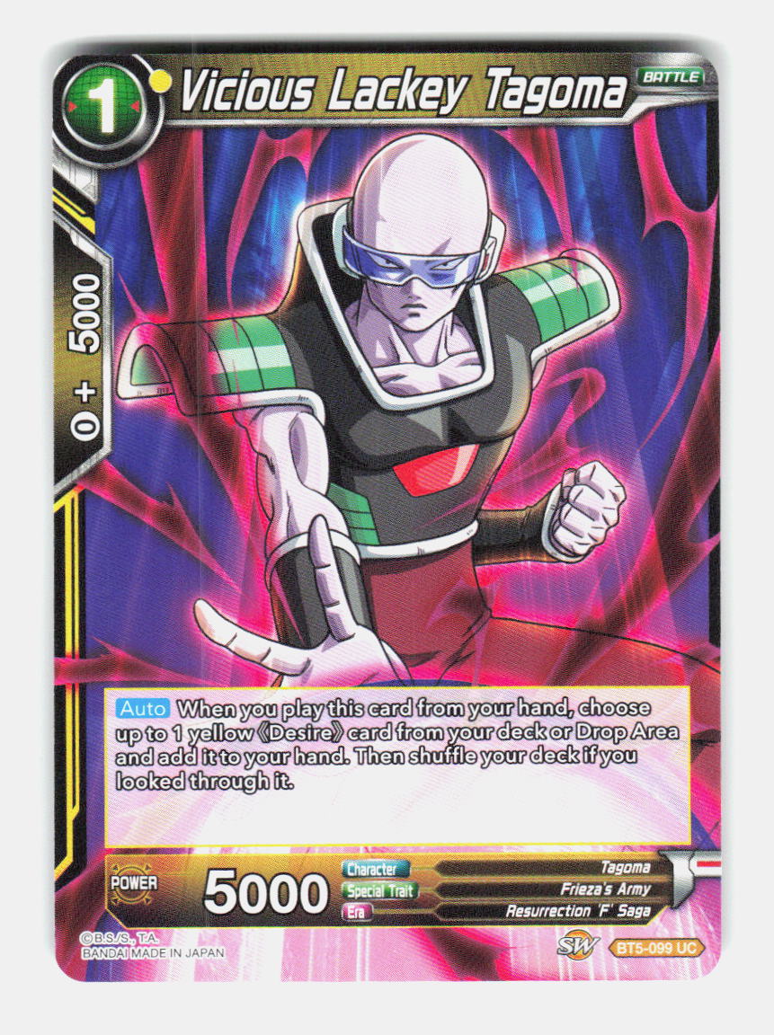 Vicious Lackey Tagoma BT5-099 Uncommon Miraculous Revival Dragon Ball Super NM