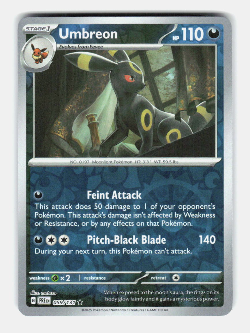 Umbreon 059/131 Holo Rare Prismatic Evolutions Pokemon Near Mint