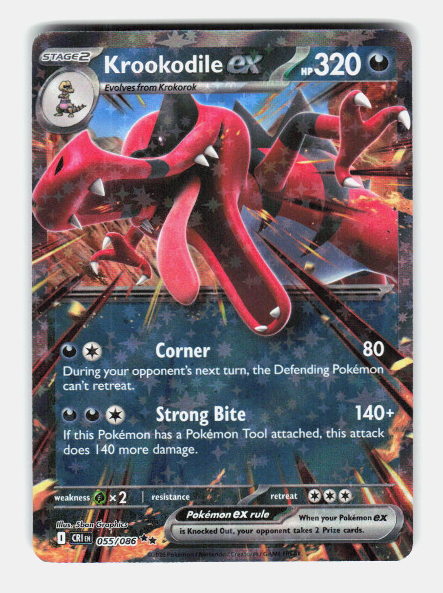 Krookodile ex 055/086 Double Rare Chaos Rising Pokemon Holo Near Mint
