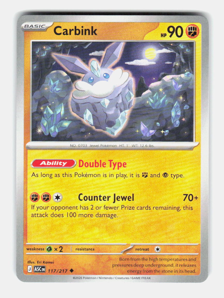 Carbink 117/217 Uncommon Ascended Heroes Pokemon Near Mint