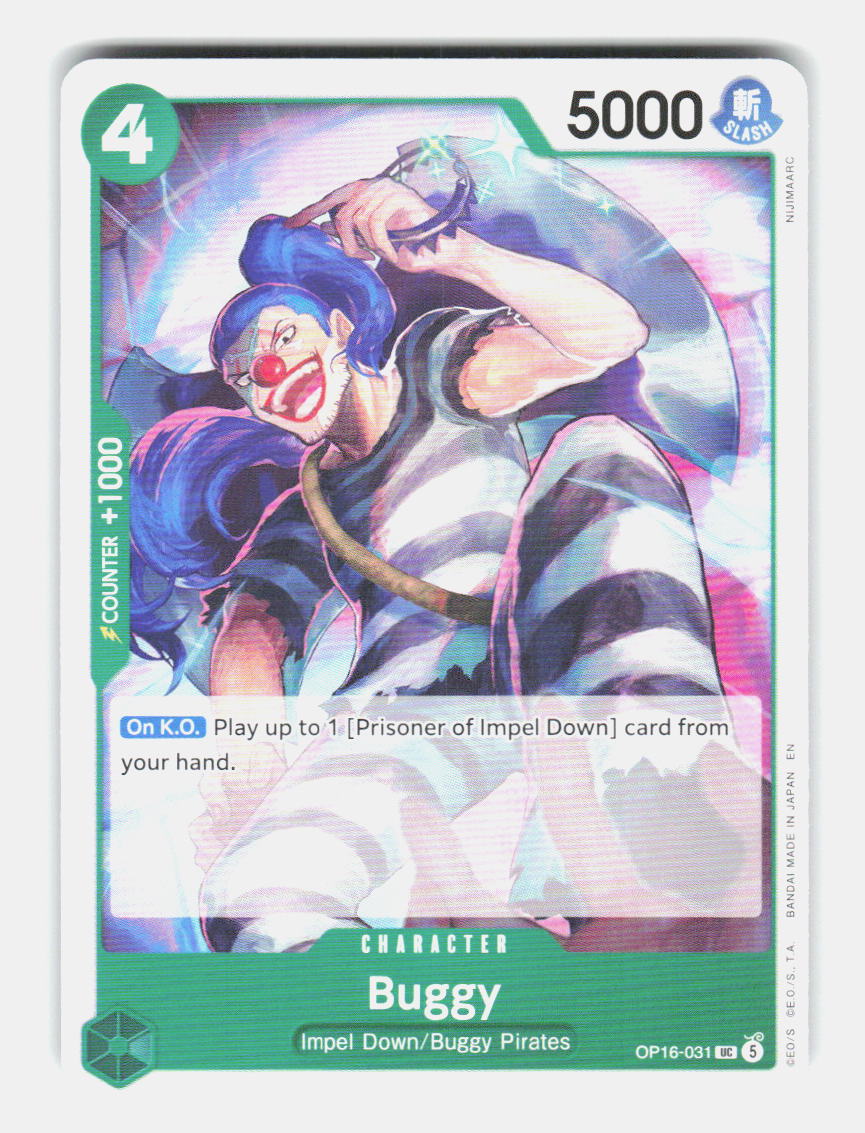 Buggy (031) OP16-031 Uncommon The Time of Battle One Piece Near Mint
