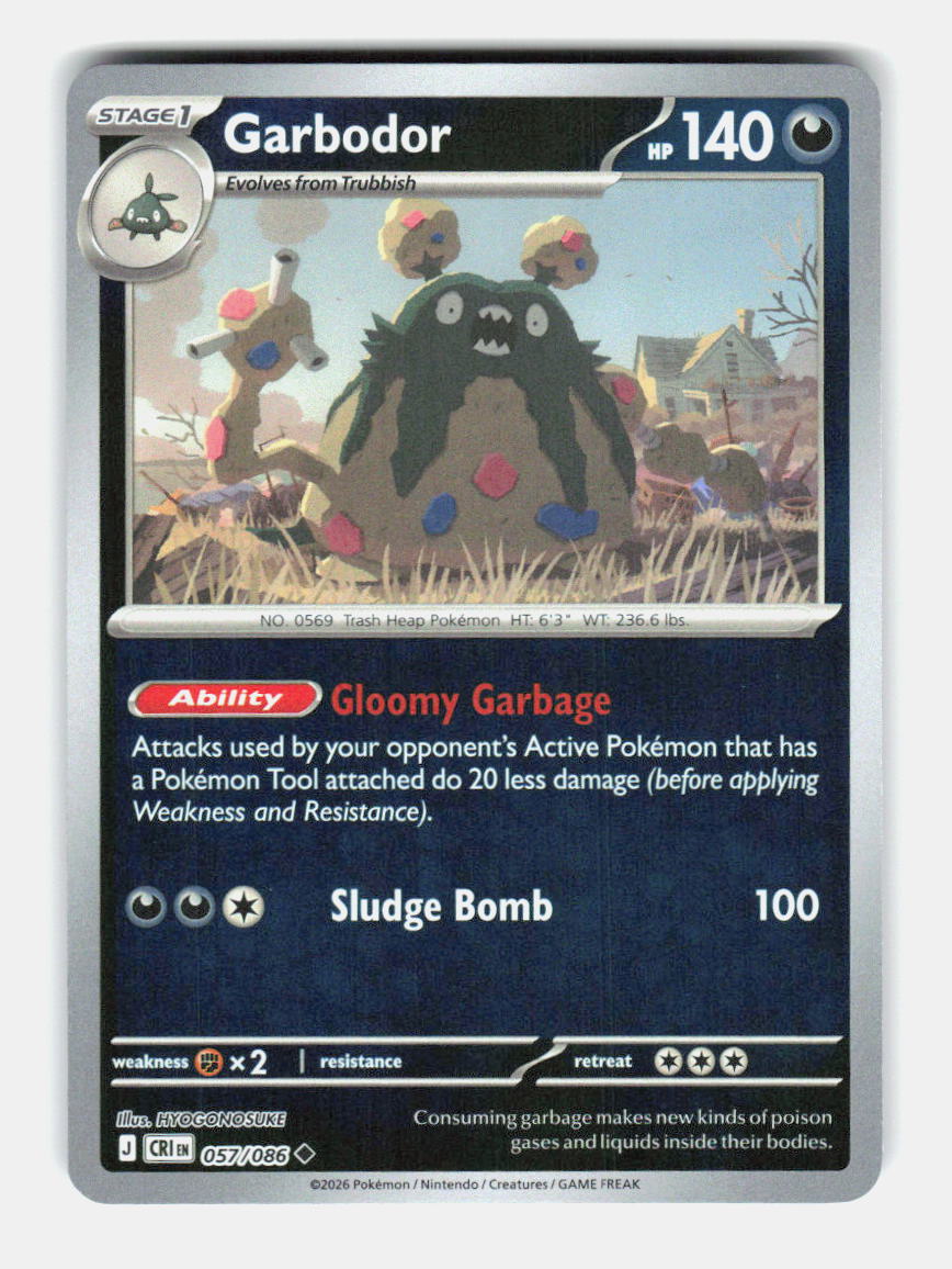 Garbodor 057/086 Uncommon Chaos Rising Pokemon Near Mint