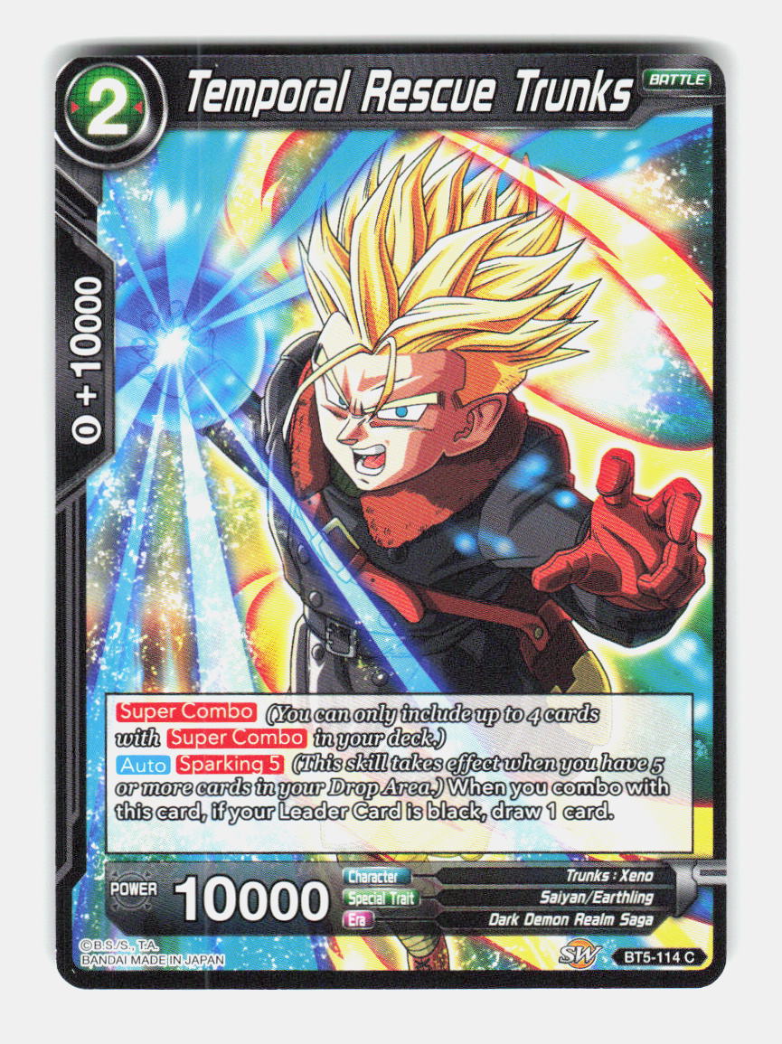 Temporal Rescue Trunks BT5-114 Common Miraculous Revival Dragon Ball Super NM