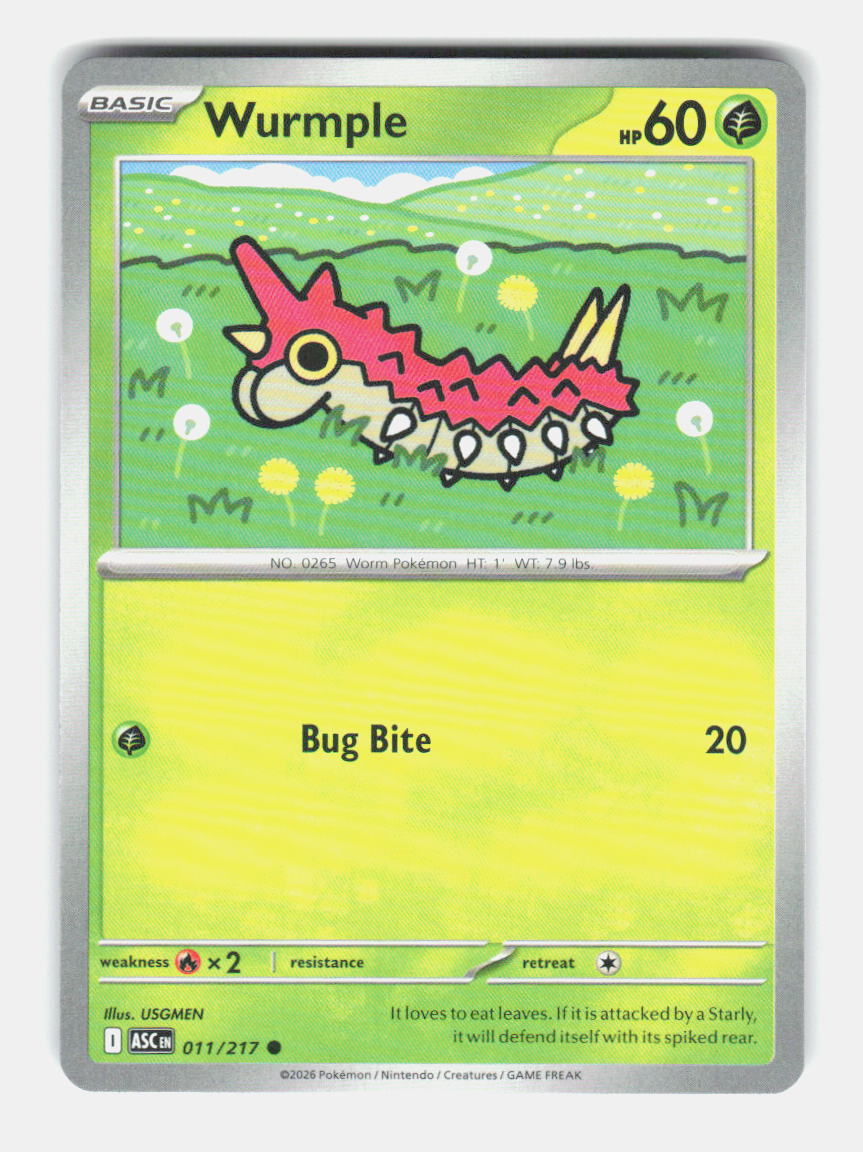 Wurmple 011/217 Common Ascended Heroes Pokemon Near Mint