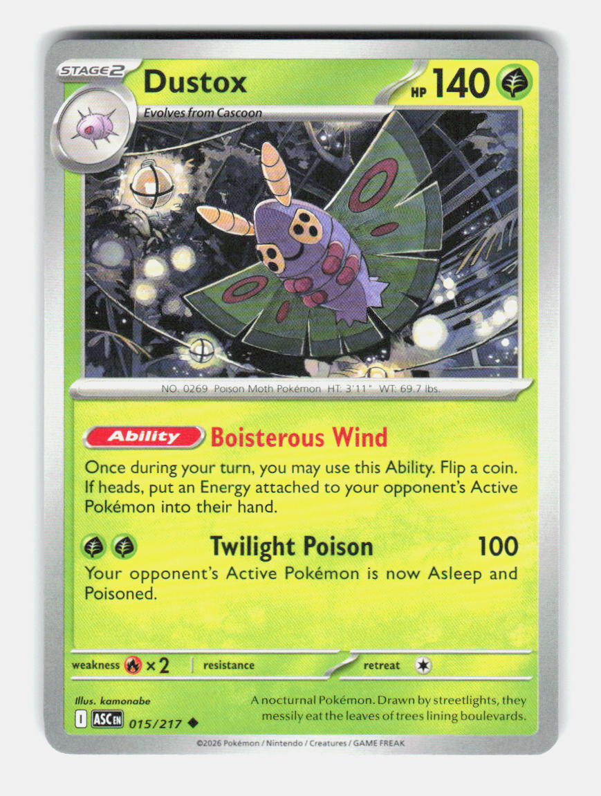 Dustox 015/217 Uncommon Ascended Heroes Pokemon Near Mint