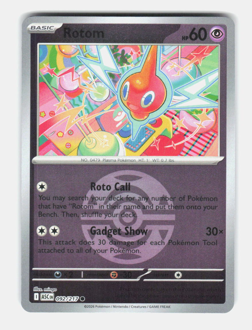 Rotom (Dusk Ball) 092/217 Common Ascended Heroes Pokemon Reverse Holo Near Mint