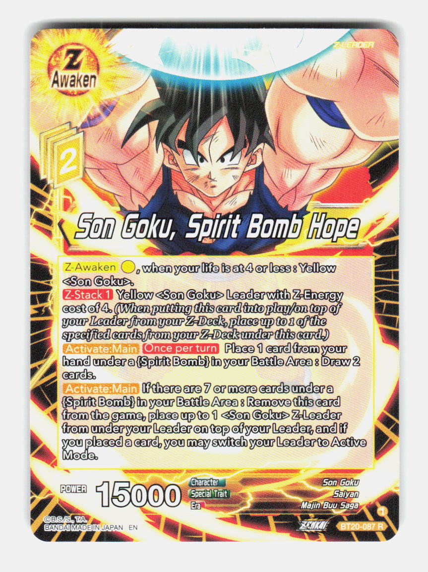 Son Goku, Spirit Bomb Hope BT20-087 Power Absorbed Pre-Release Cards NM