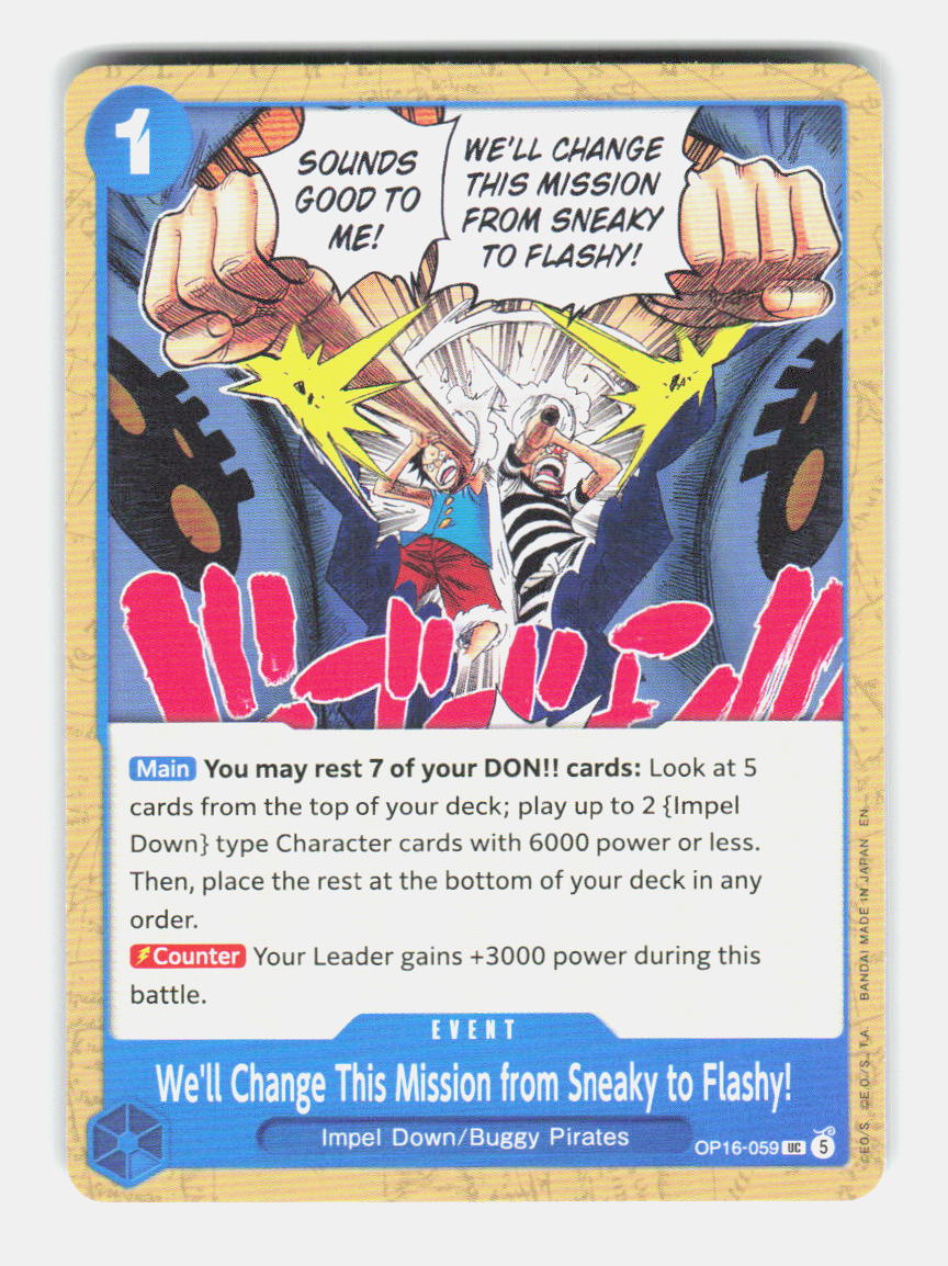 We'll Change This Mission from Sneaky to Flashy! OP16-059 One Piece NM