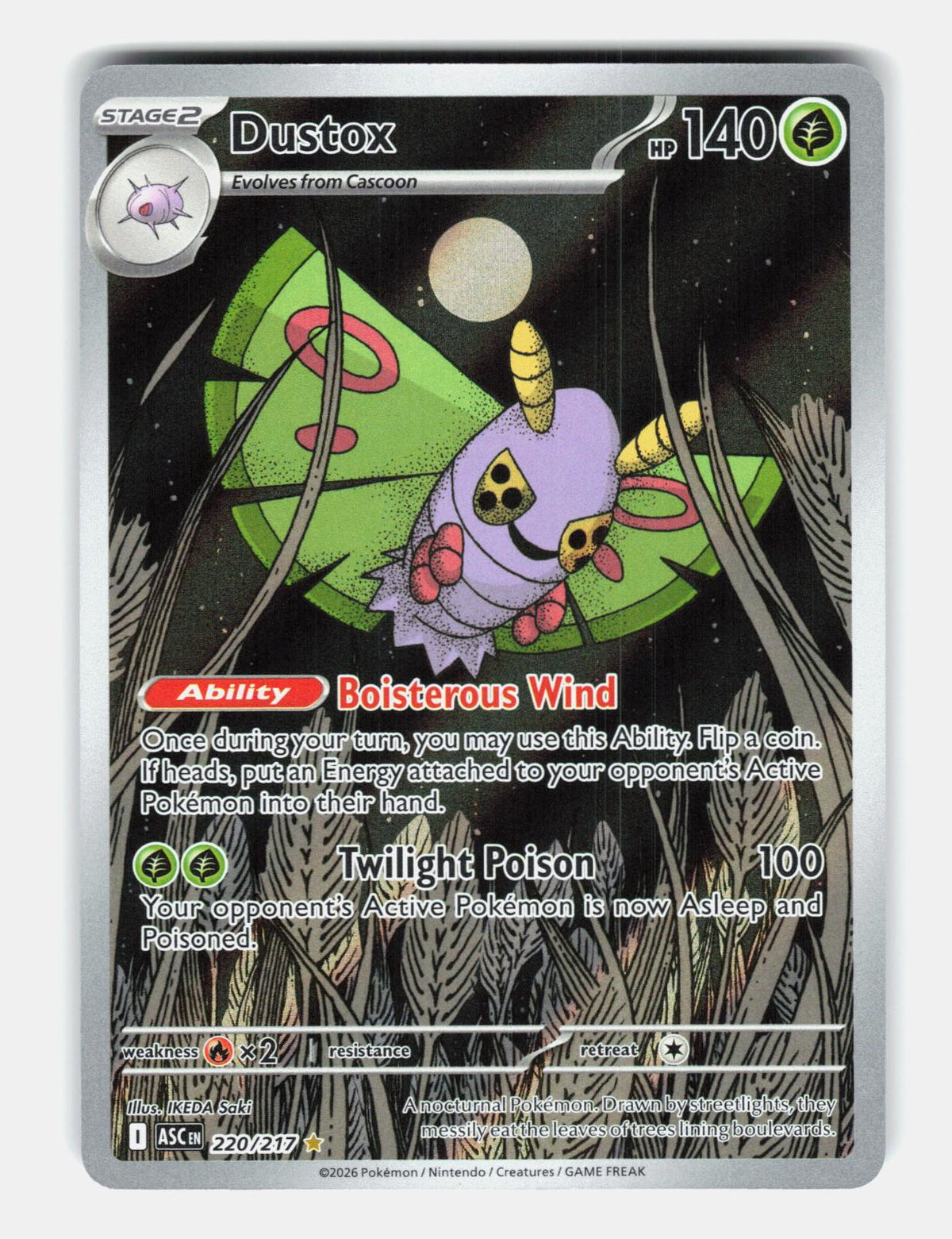 Dustox 220/217 Illustration Rare Ascended Heroes Pokemon Holo Near Mint