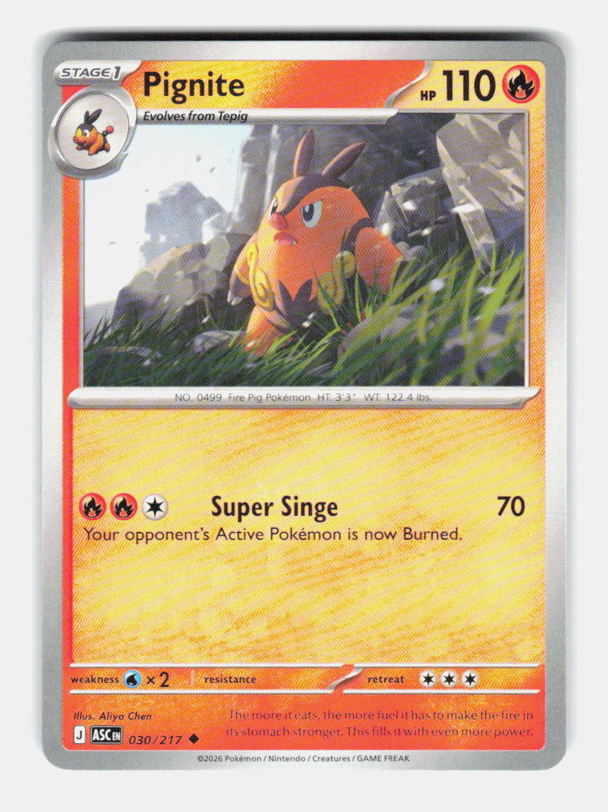 Pignite 030/217 Uncommon Ascended Heroes Pokemon Near Mint