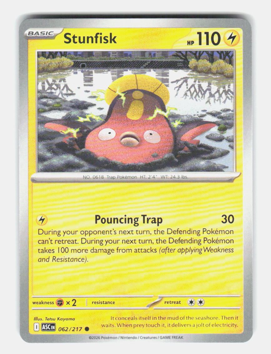 Stunfisk 062/217 Common Ascended Heroes Pokemon Near Mint